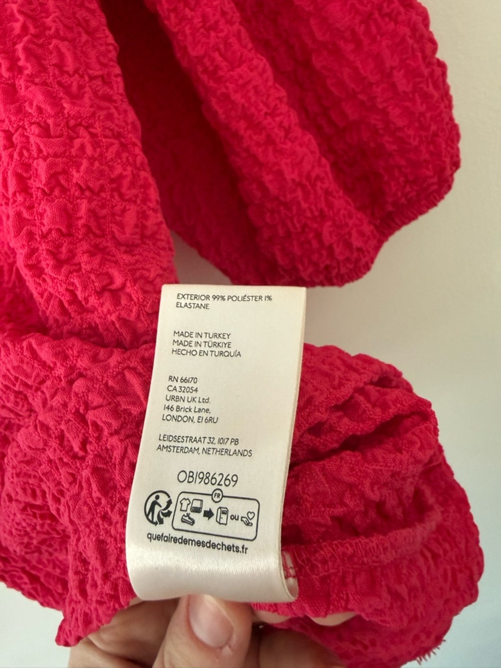 Anthropologie Maeve Balloon Sleeved Textured Smocked Stretch Top Large Hot Pink - Picture 7 of 8